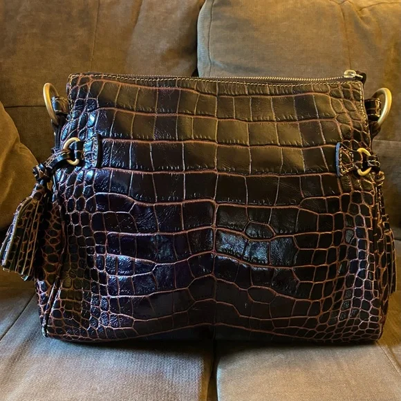 Dooney & Bourke croco embossed fino leather handbag - Picture 2 of 7